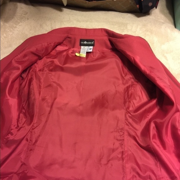 Sag Harbor wool lined blazer zip front on seam pockets deep coral size 18 - Picture 7 of 9